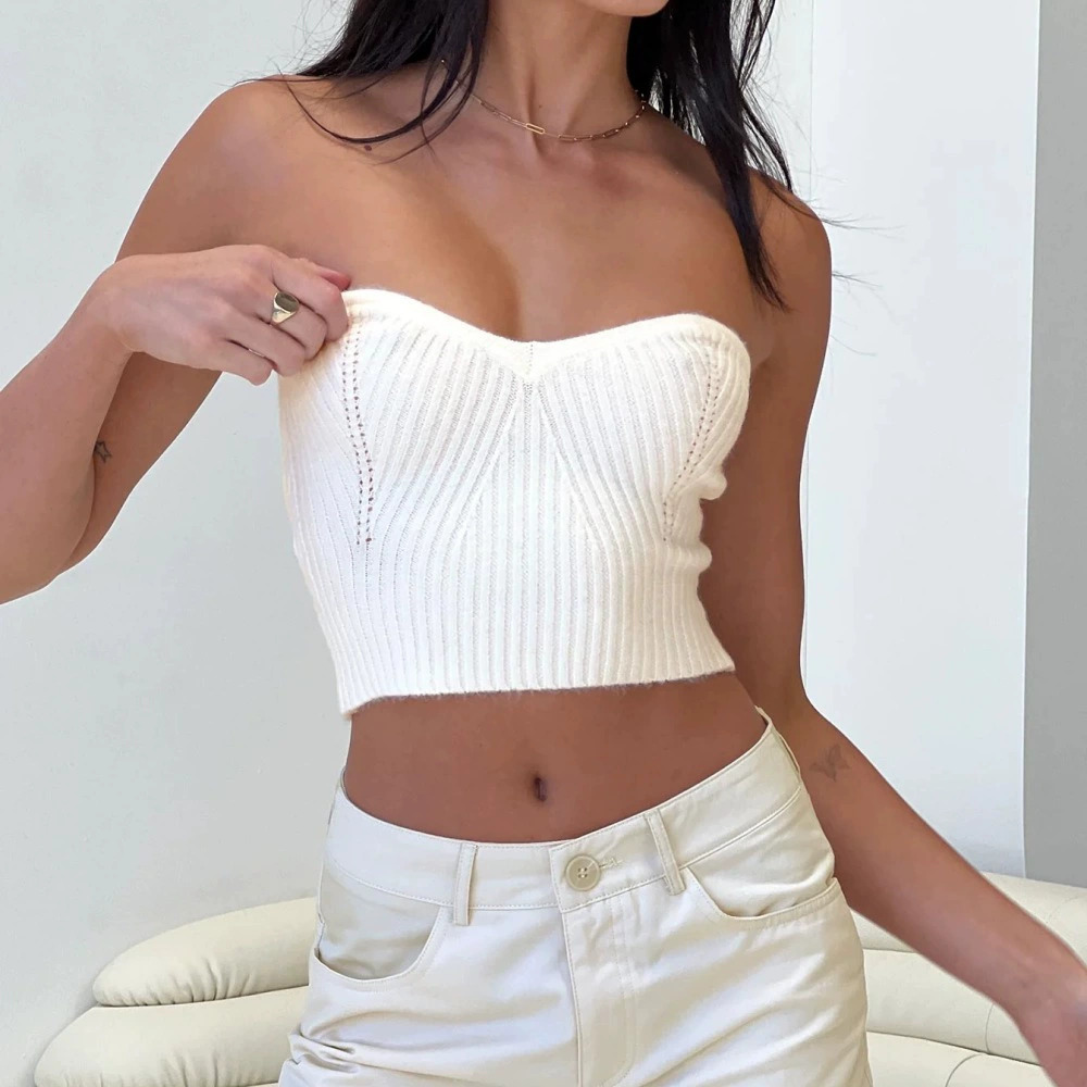 ZARA Women Sexy Slim Fit Knit Cutout Tube Top Sweater Vest